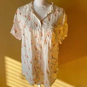 Torrid pink flamingo shirt sleeve top